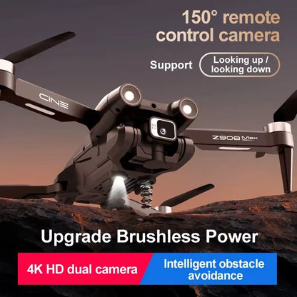 Experience the Ultimate Aerial Adventure with the Z908 Pro Max Drone: Professional 8K GPS Dual HD Aerial Photography Quadcopter with Brushless Obstacle Avoidance